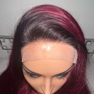Elegant Burgundy Lace Front Wig
